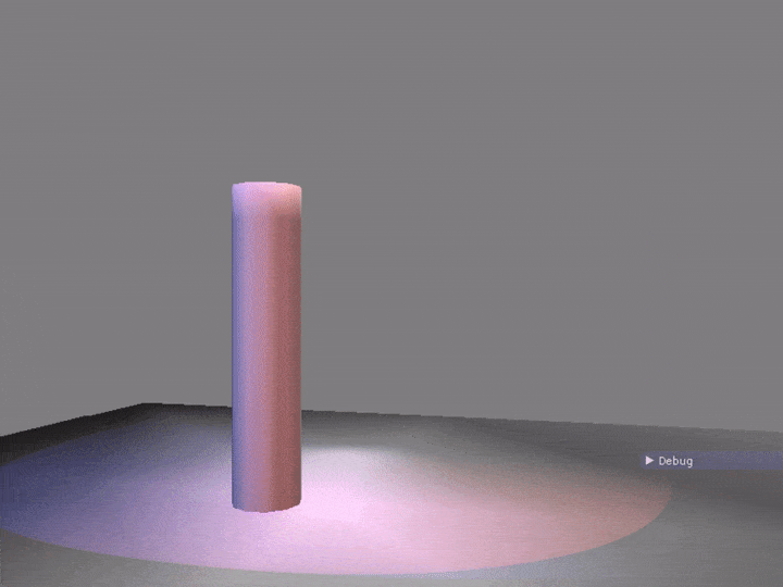 Skinned cylinder mesh correctly animating